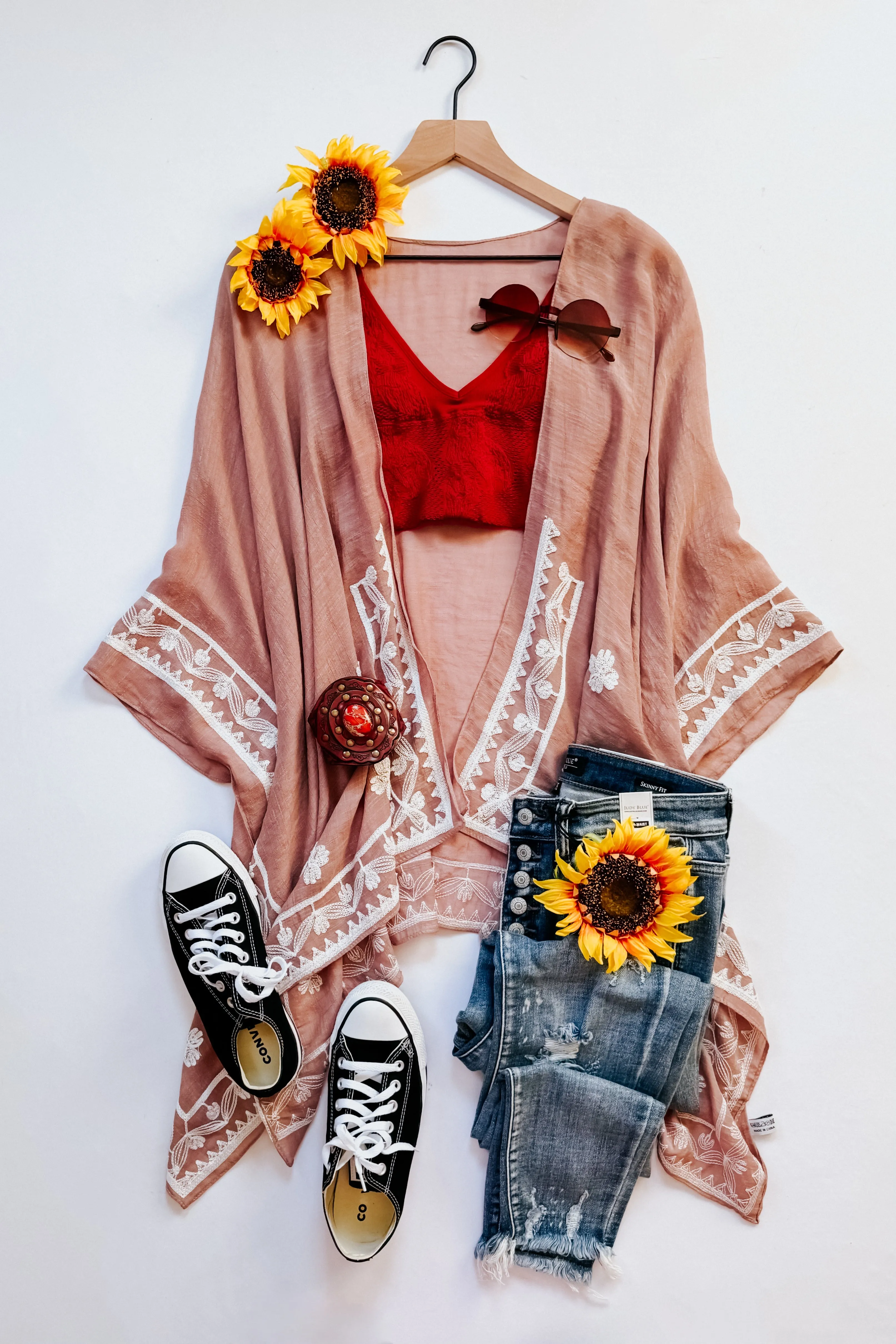 Poppy Embroidered Layering Piece • Blush Taupe