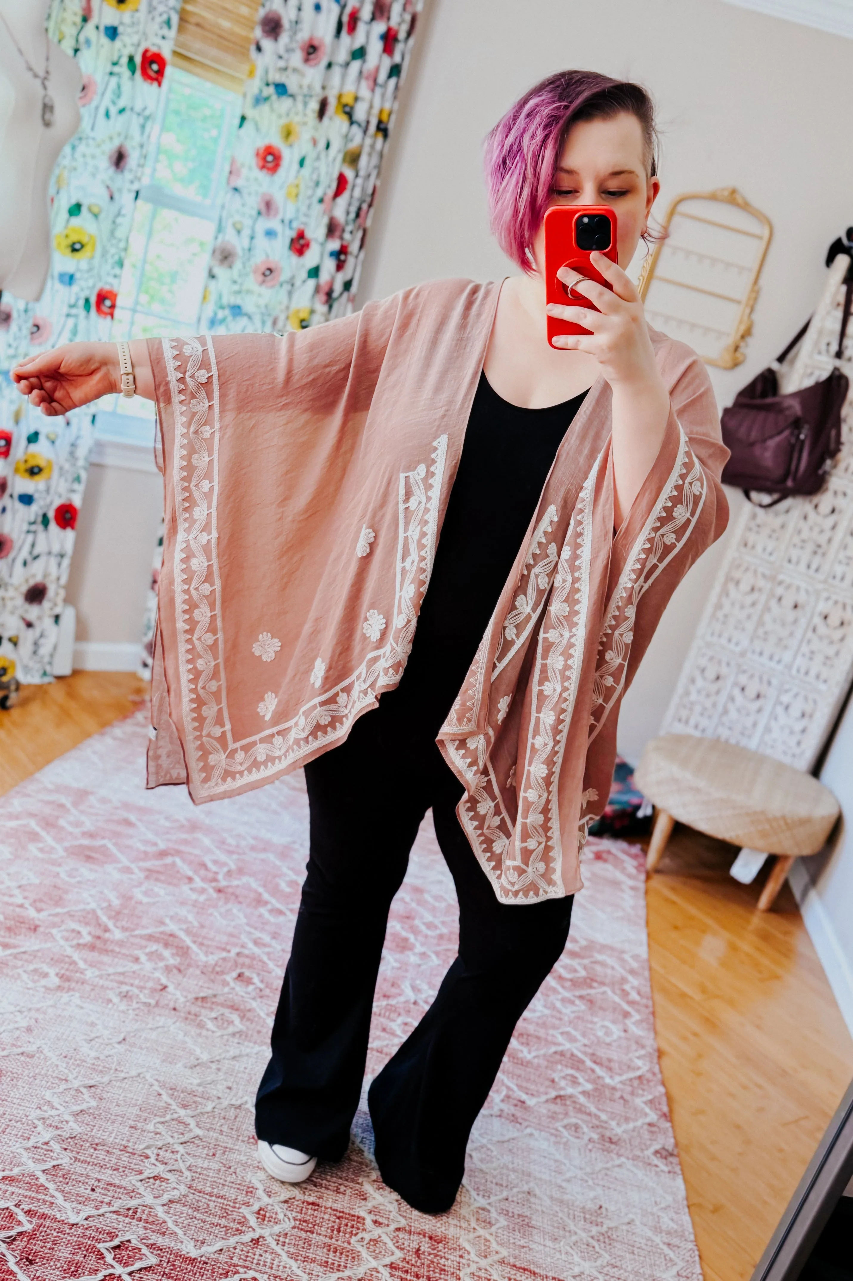 Poppy Embroidered Layering Piece • Blush Taupe