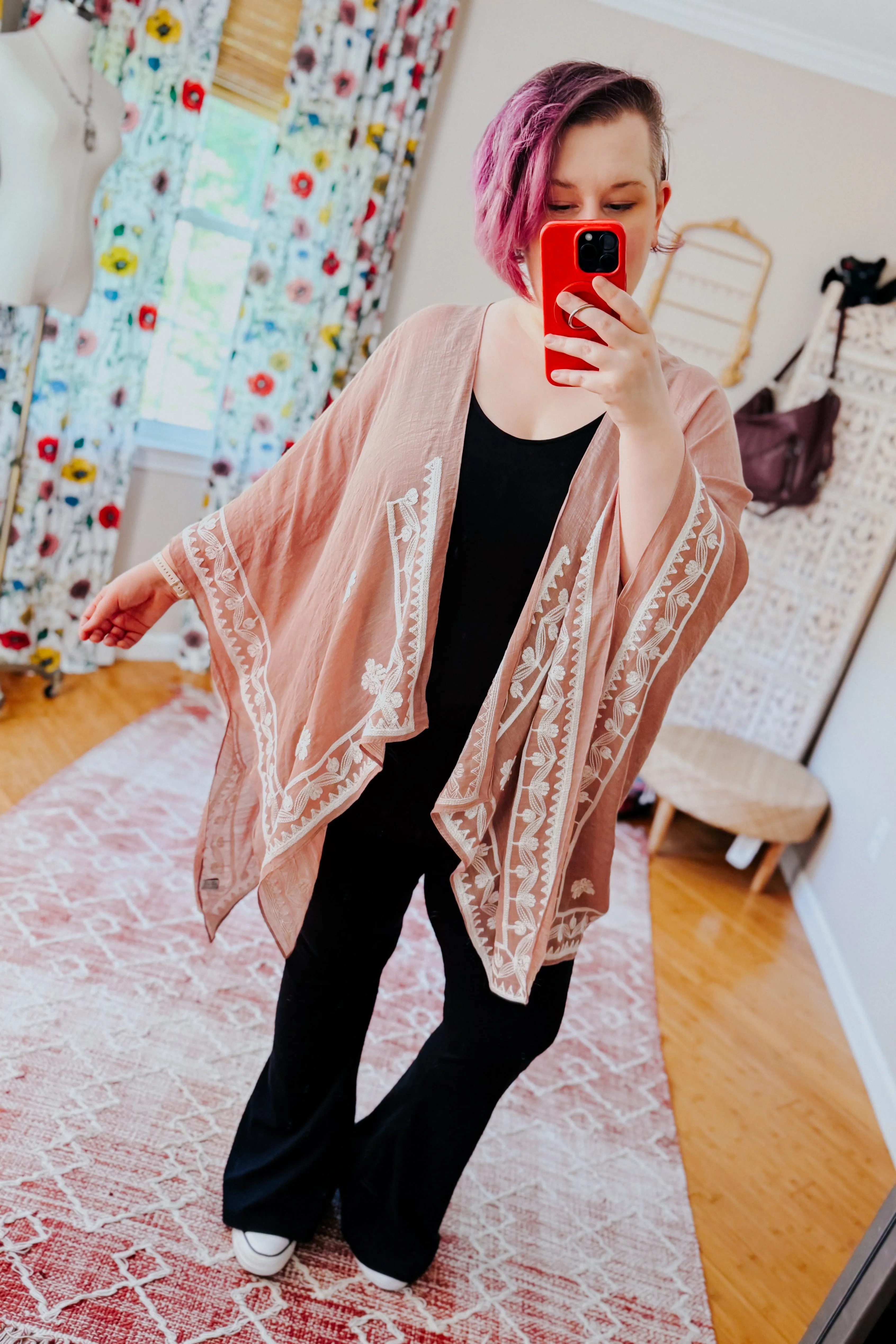 Poppy Embroidered Layering Piece • Blush Taupe