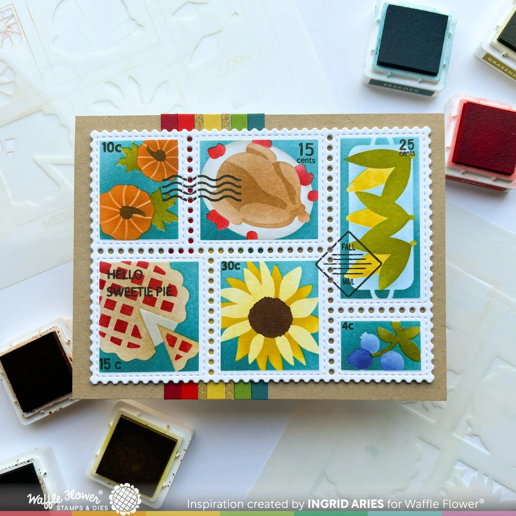 Postage Collage Harvest Stencil