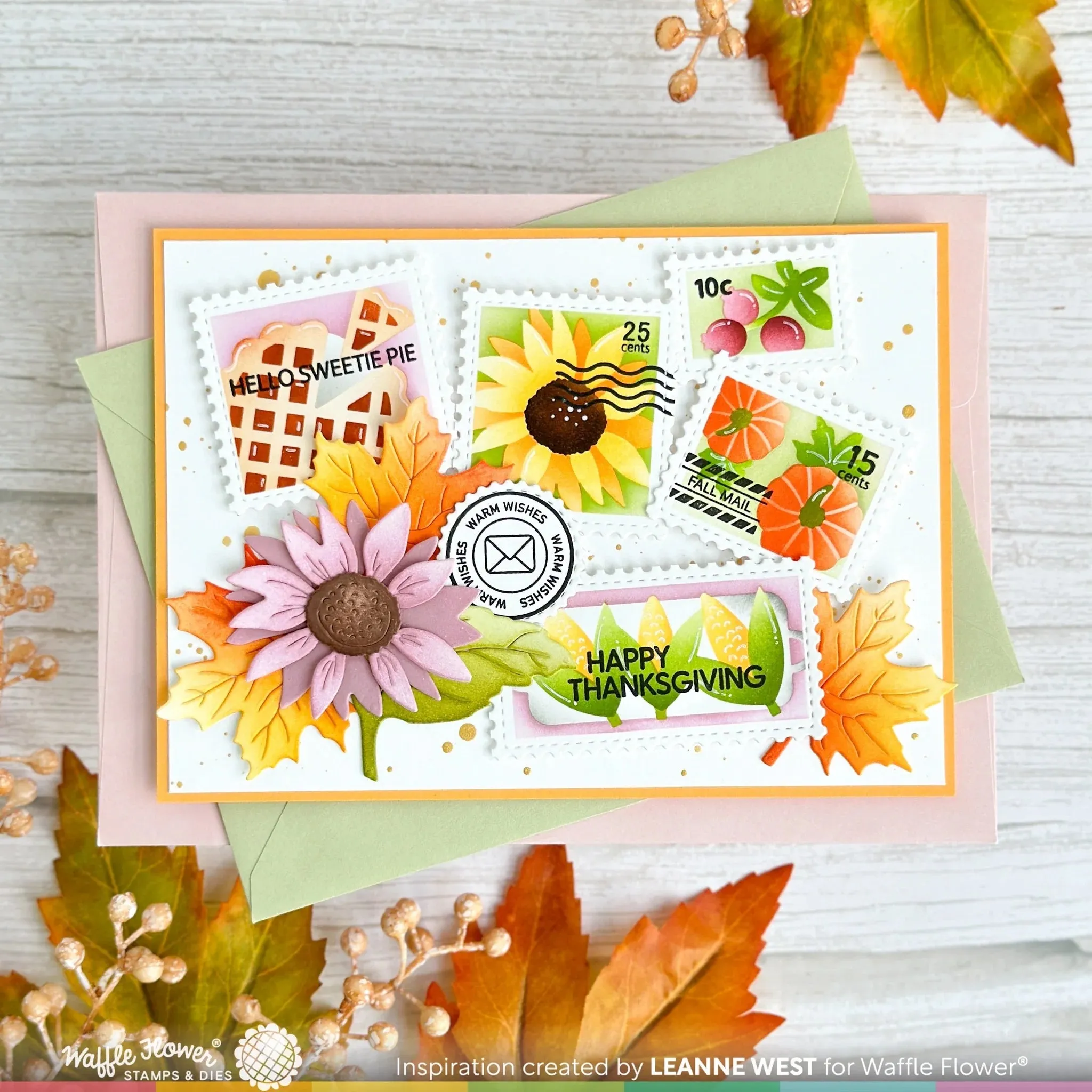 Postage Collage Harvest Stencil