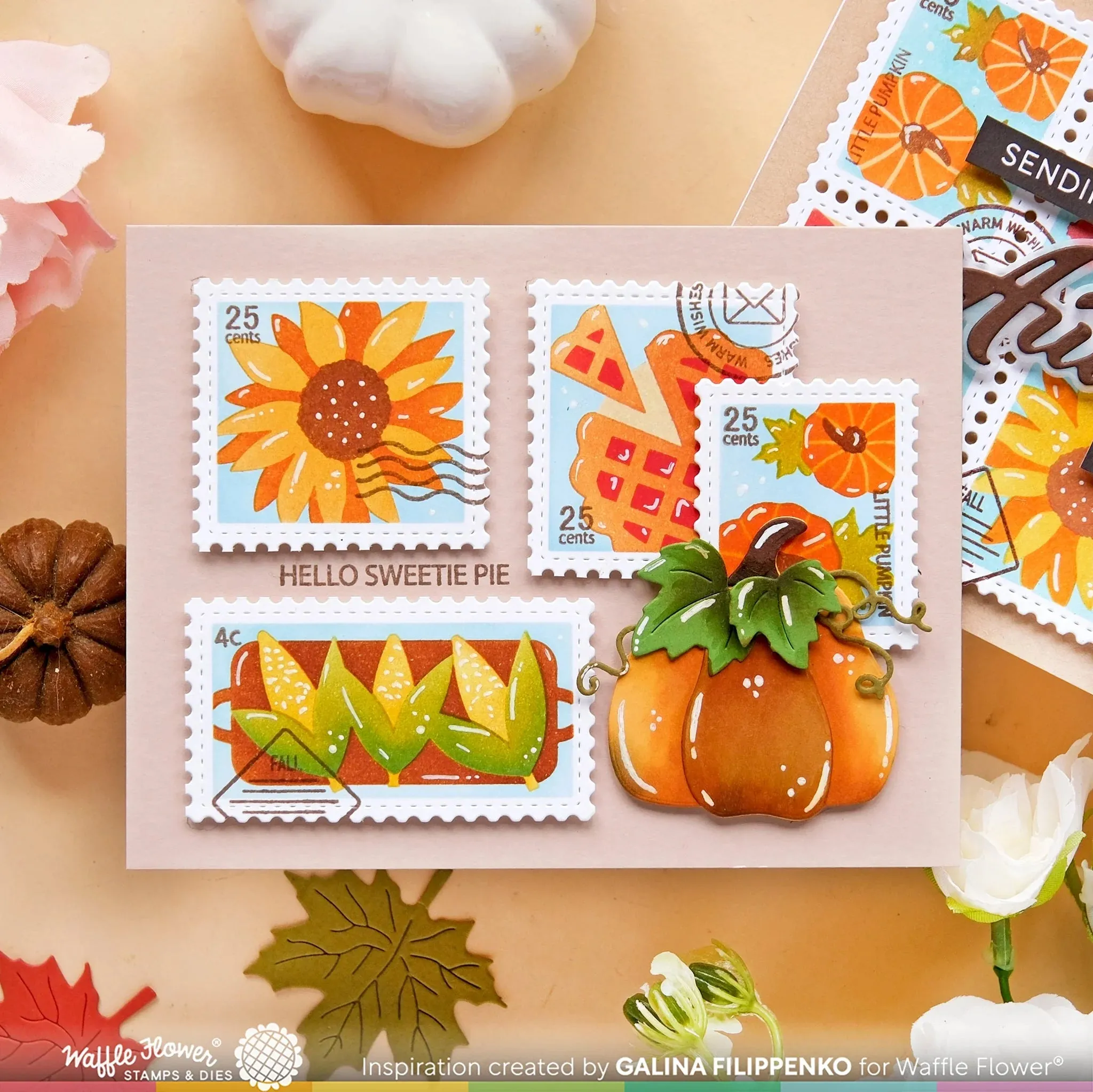Postage Collage Harvest Stencil