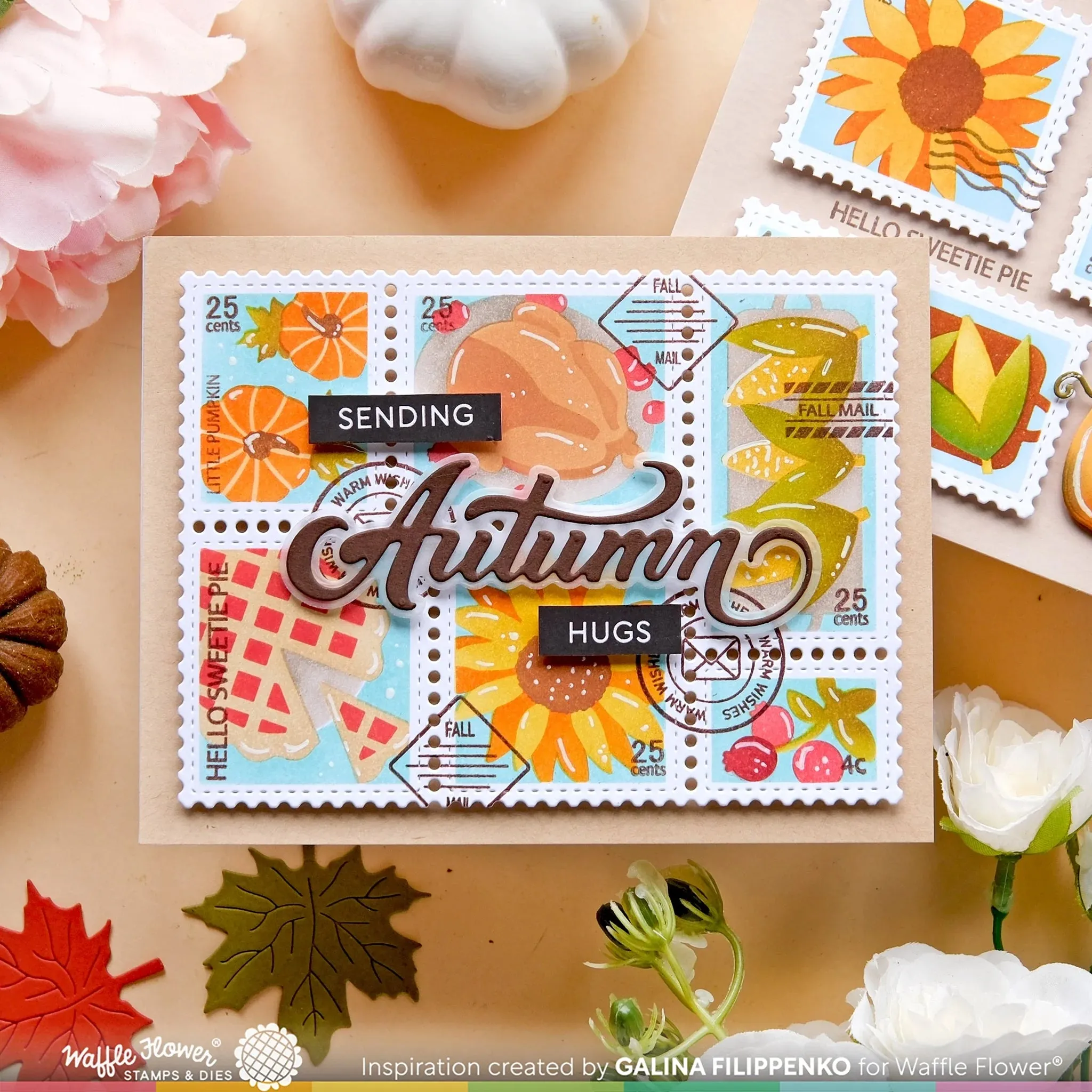 Postage Collage Harvest Stencil