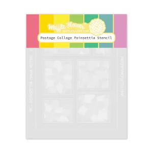 Postage Collage Poinsettia Stencil