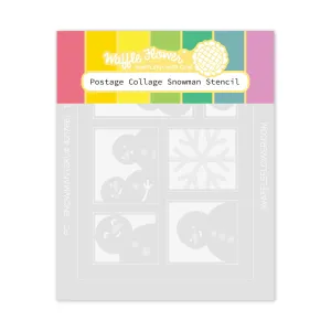 Postage Collage Snowman Stencil
