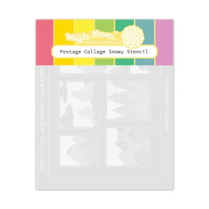 Postage Collage Snowy Stencil