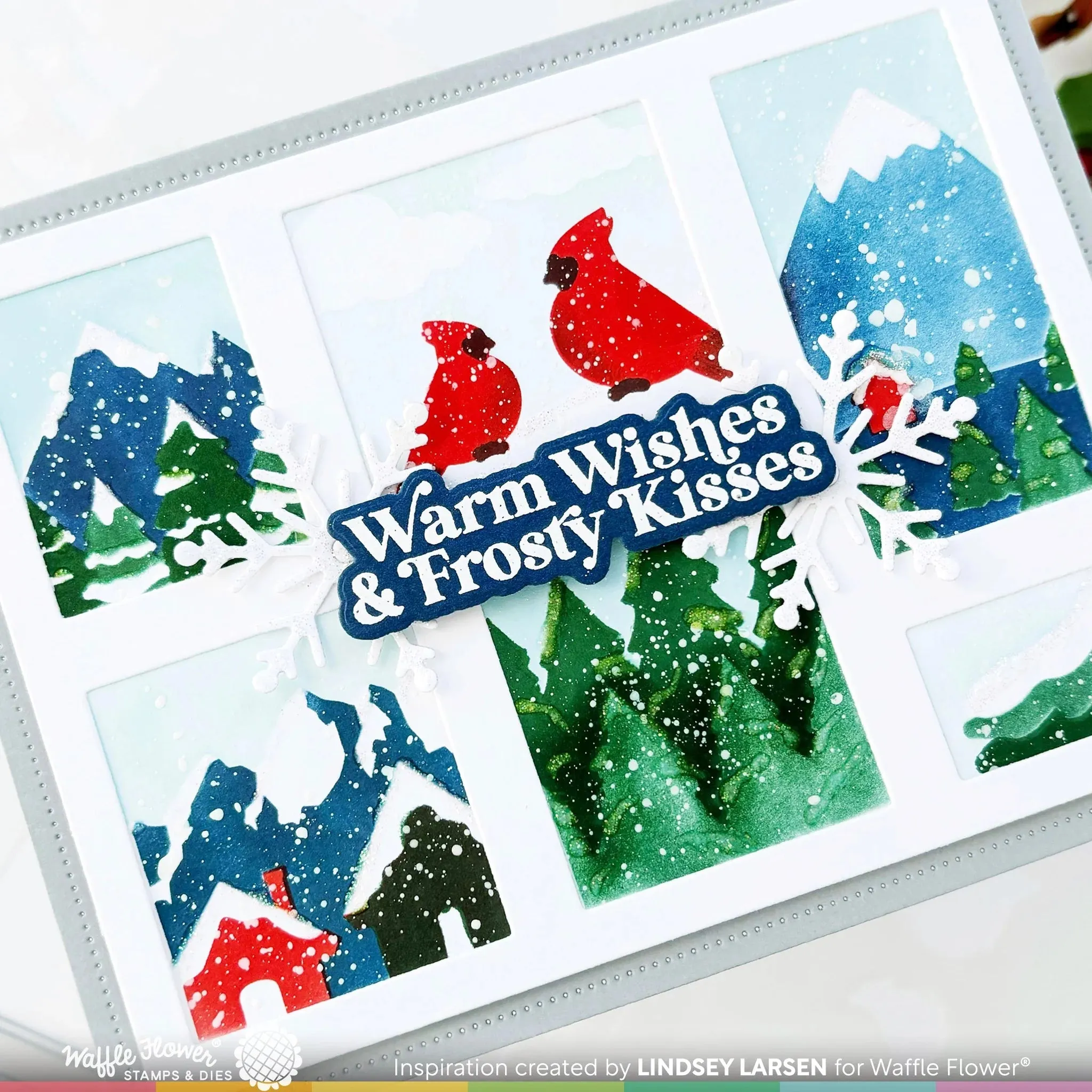 Postage Collage Snowy Stencil
