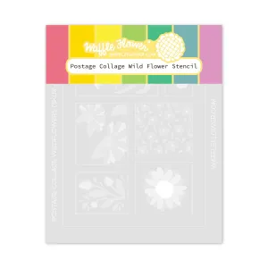 Postage Collage Wild Flower Stencil