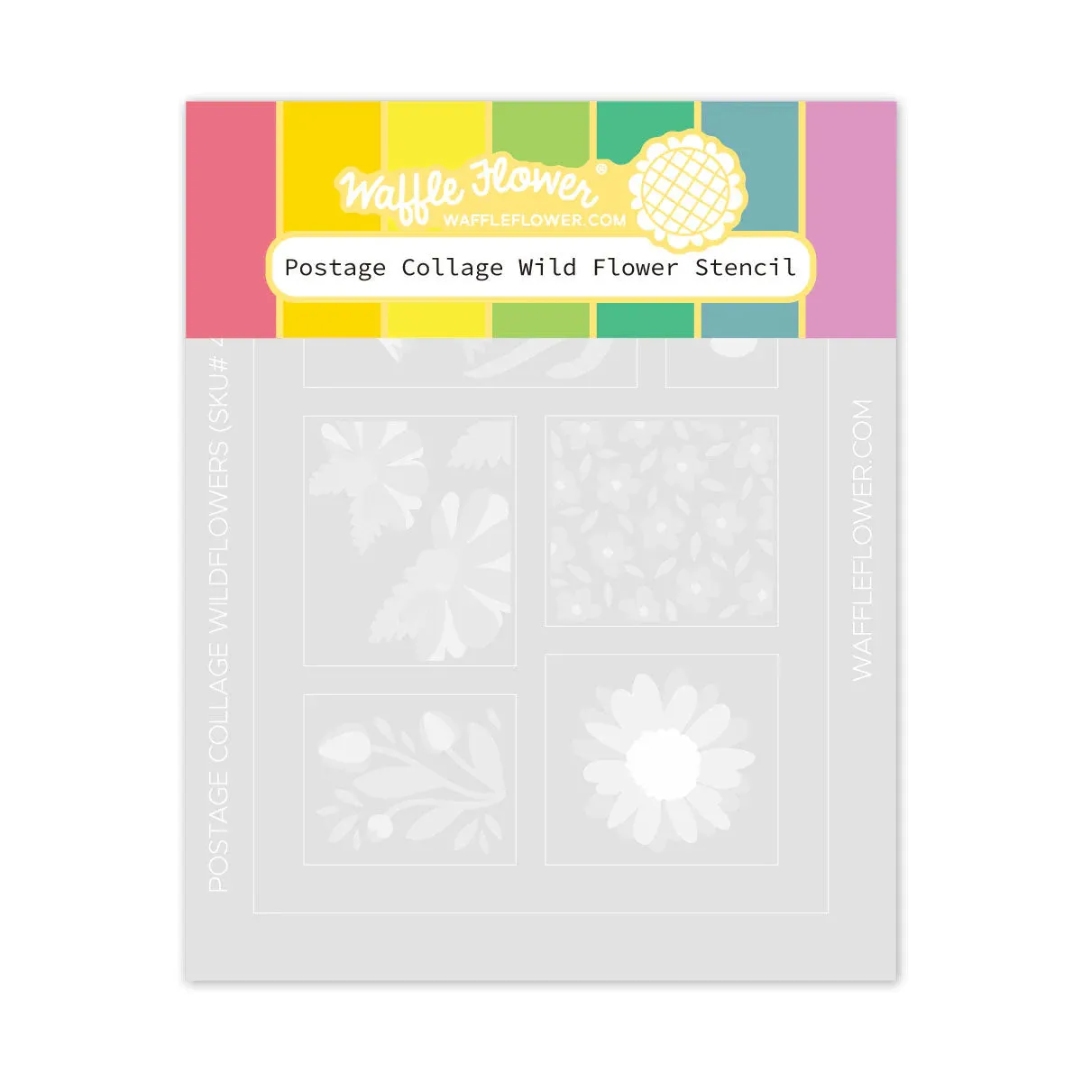 Postage Collage Wild Flower Stencil