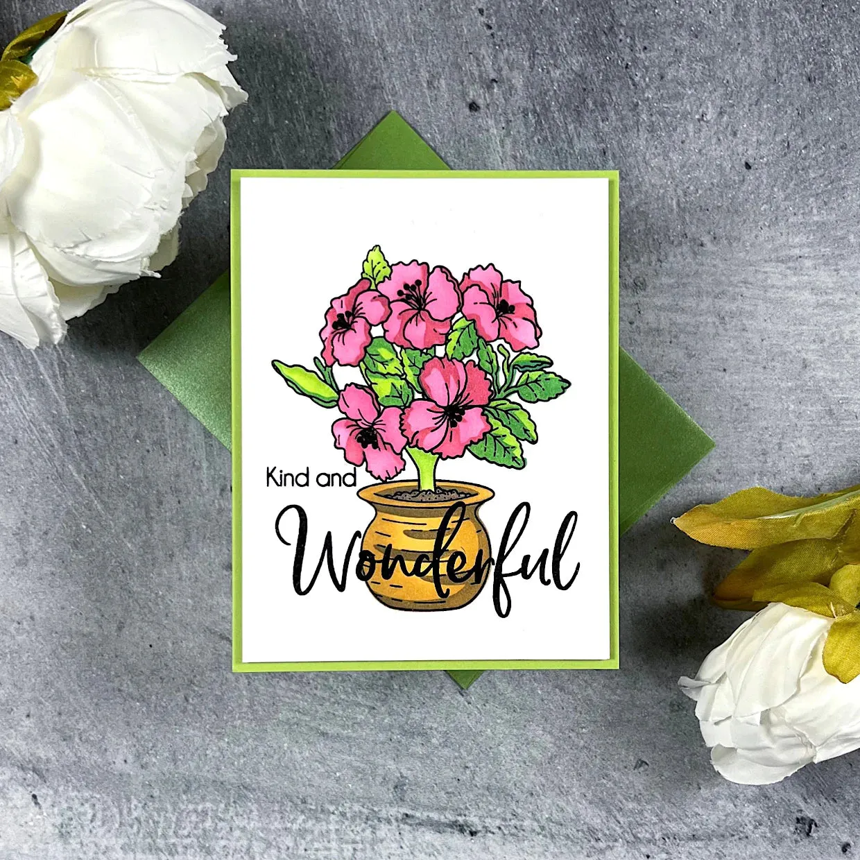 Potted Hibiscus Stamps and Layering Stencils Bundle