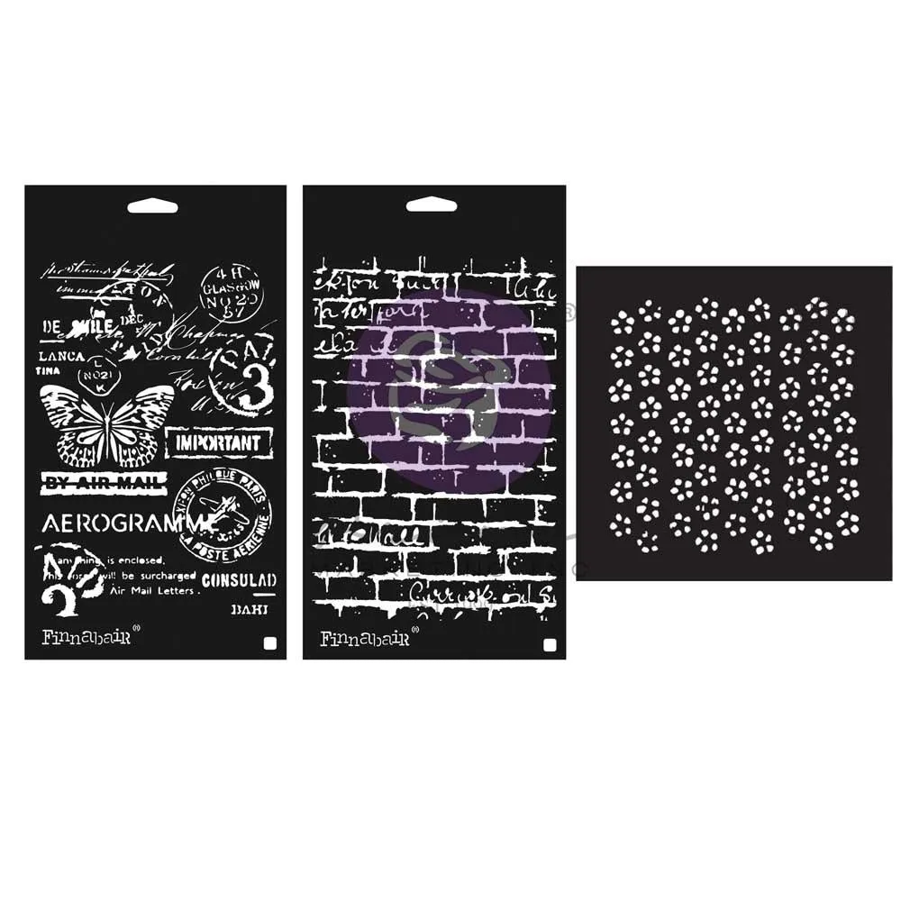 Prima Marketing Finnabair Art Alchemy Stencil Set Perfectly Grungy