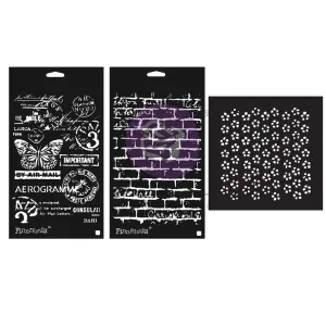 Prima Marketing Finnabair Art Alchemy Stencil Set Perfectly Grungy