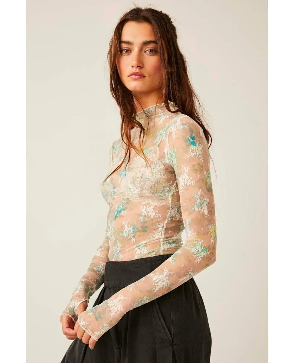 Printed Lady Lux Layering Top Tea