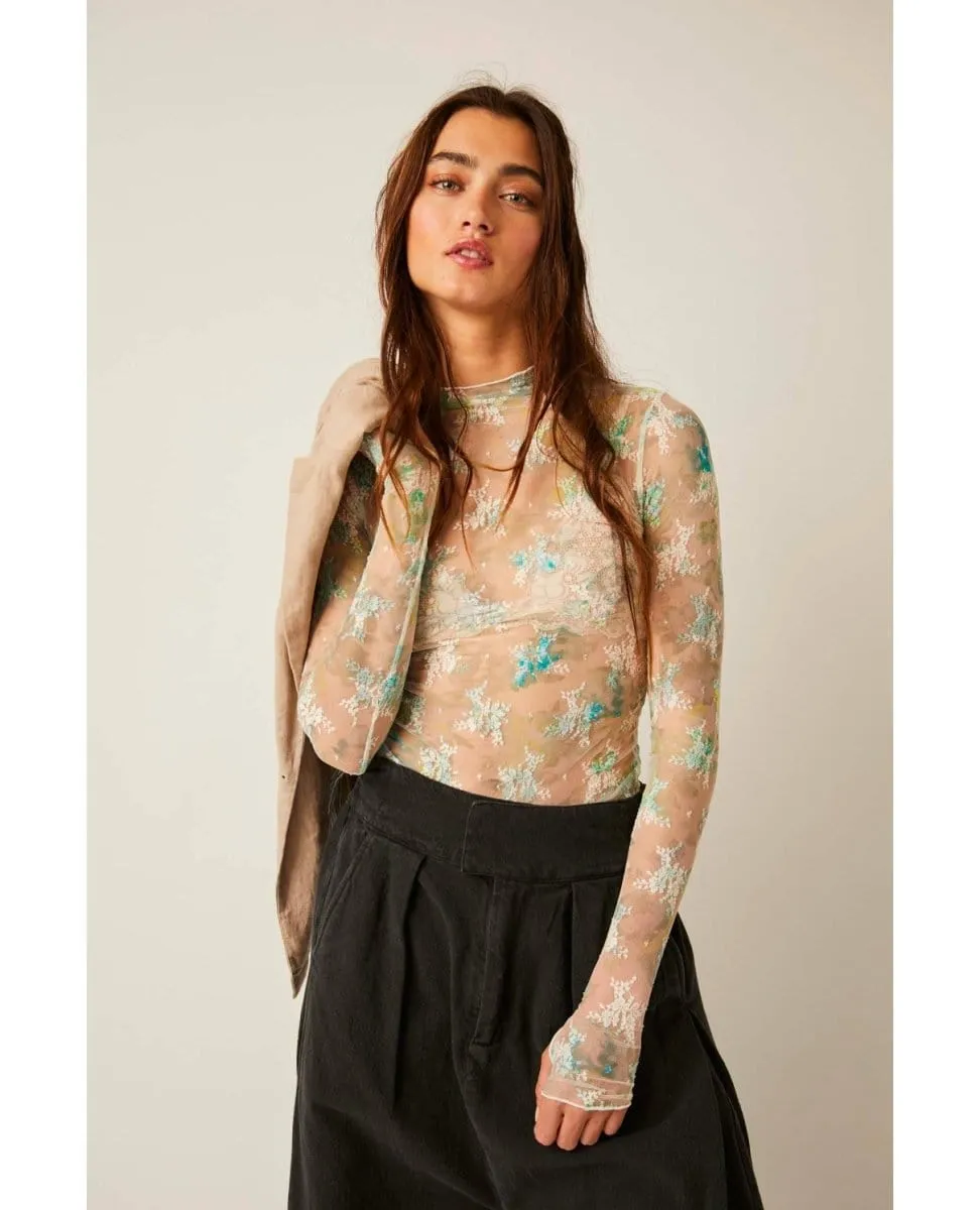 Printed Lady Lux Layering Top Tea