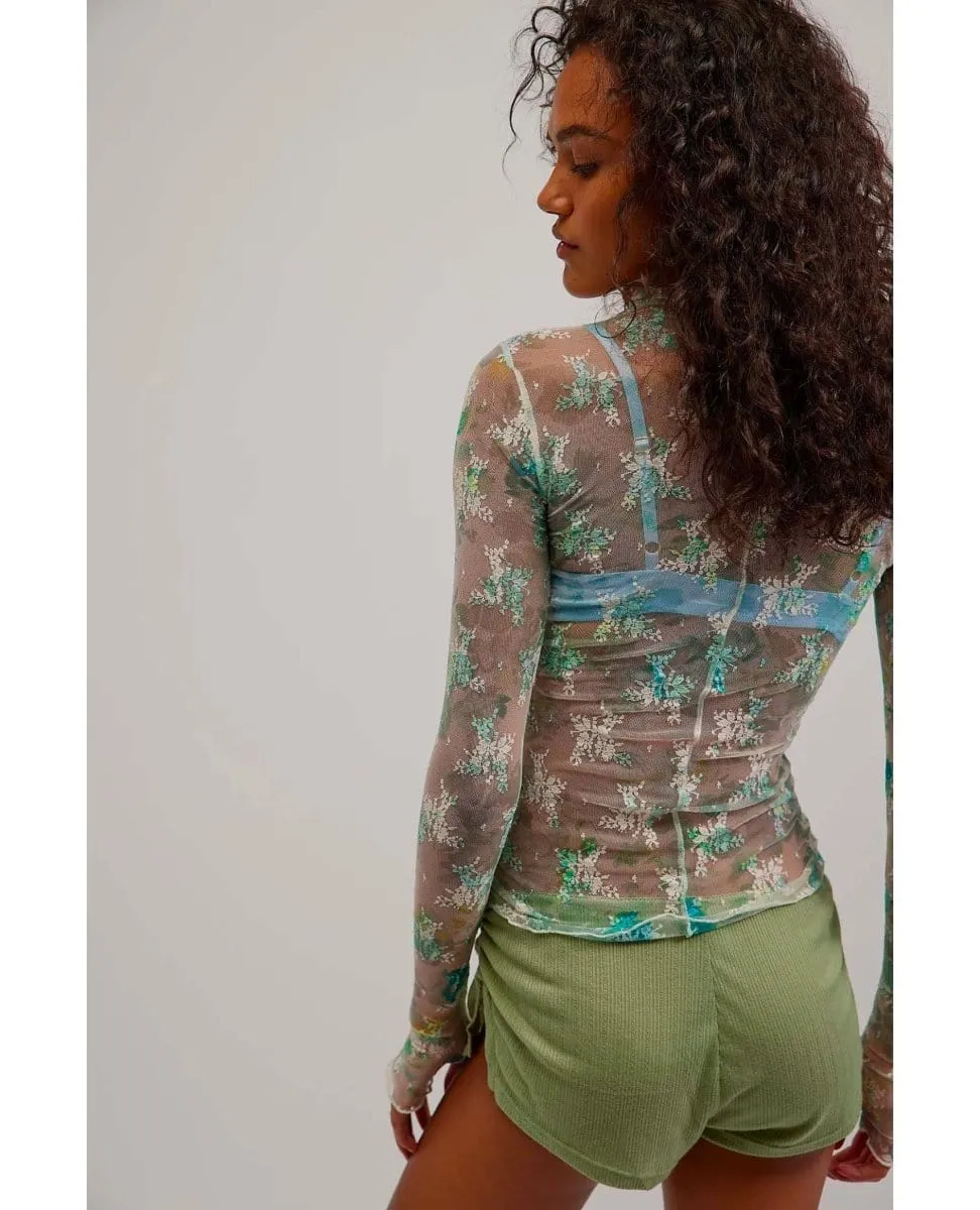 Printed Lady Lux Layering Top Tea