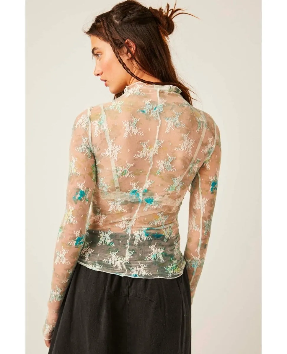 Printed Lady Lux Layering Top Tea