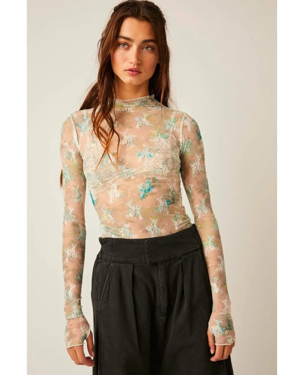 Printed Lady Lux Layering Top Tea