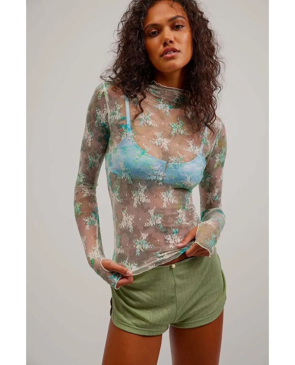 Printed Lady Lux Layering Top Tea