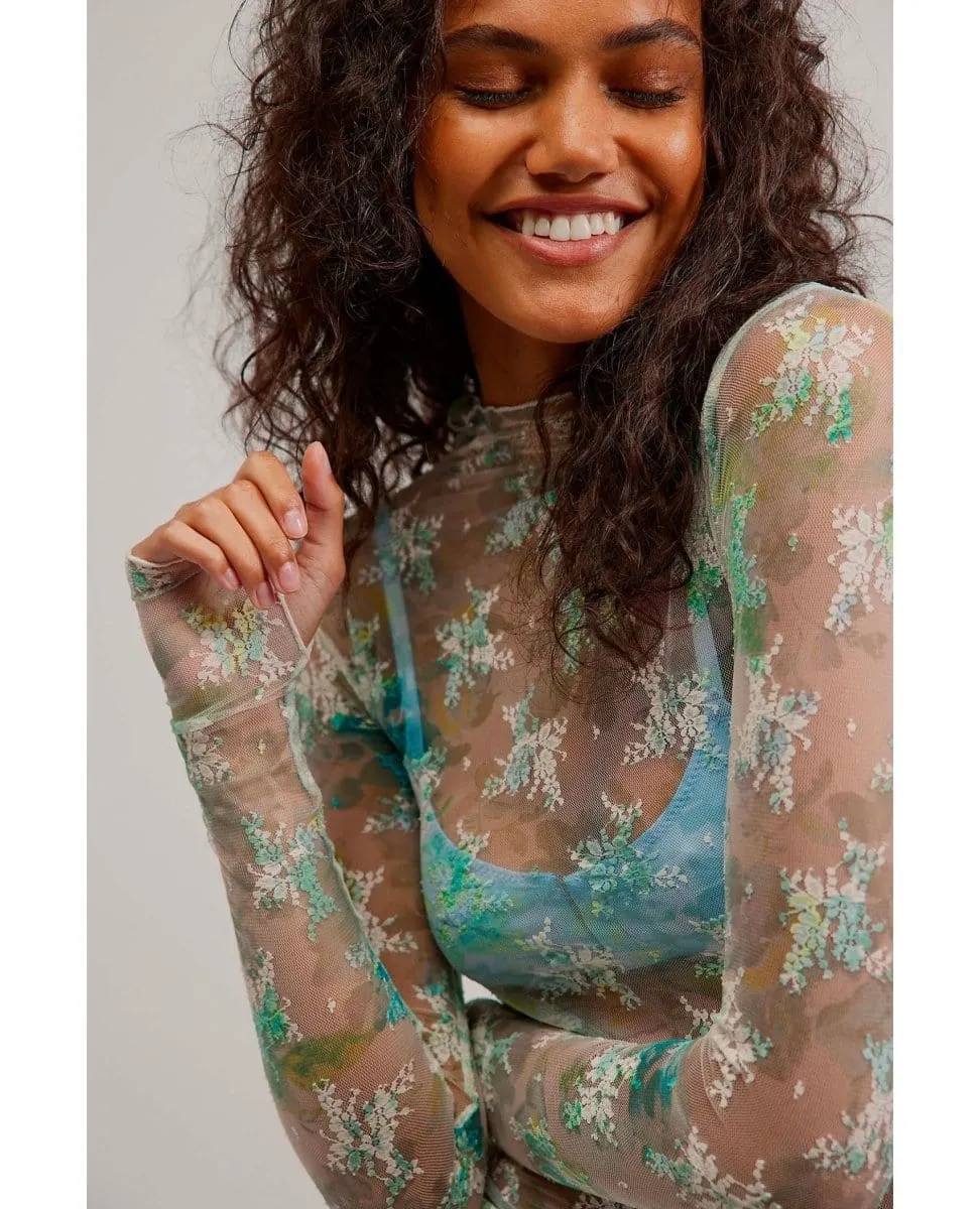 Printed Lady Lux Layering Top Tea