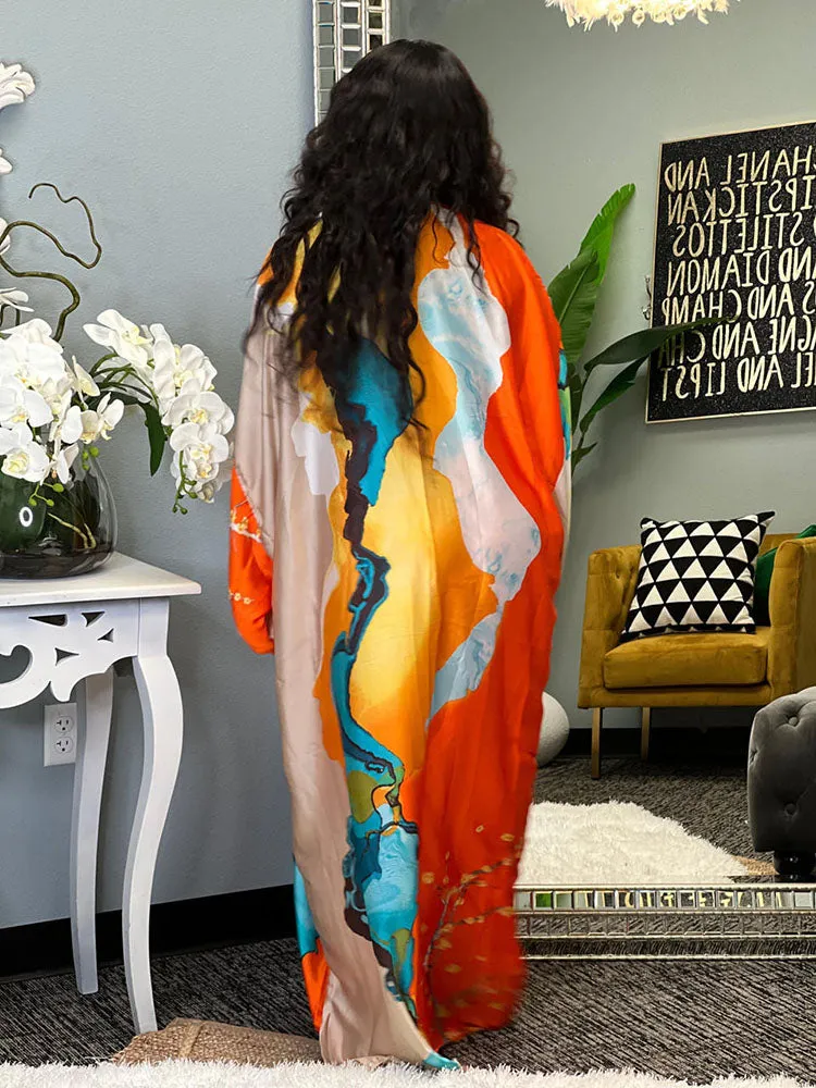Printed One Graceful Shoulder Dress