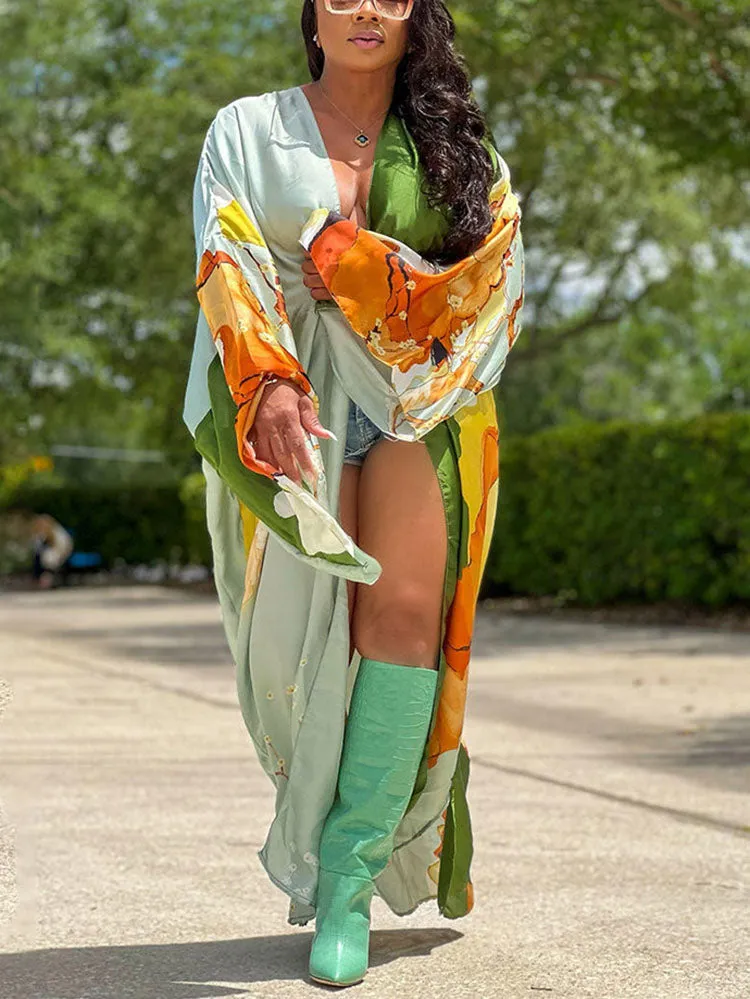 Printed One Graceful Shoulder Dress