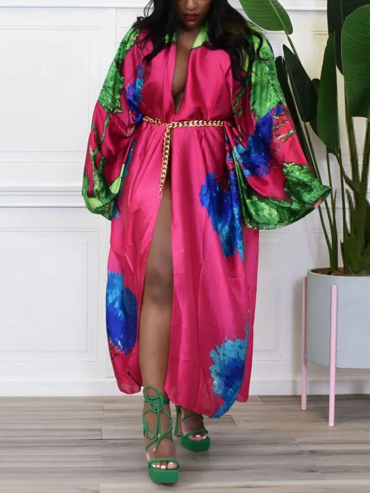 Printed One Graceful Shoulder Dress