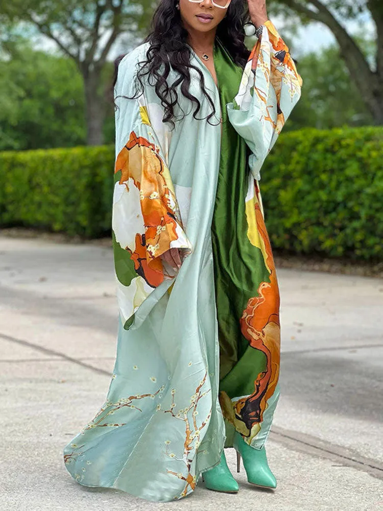 Printed One Graceful Shoulder Dress