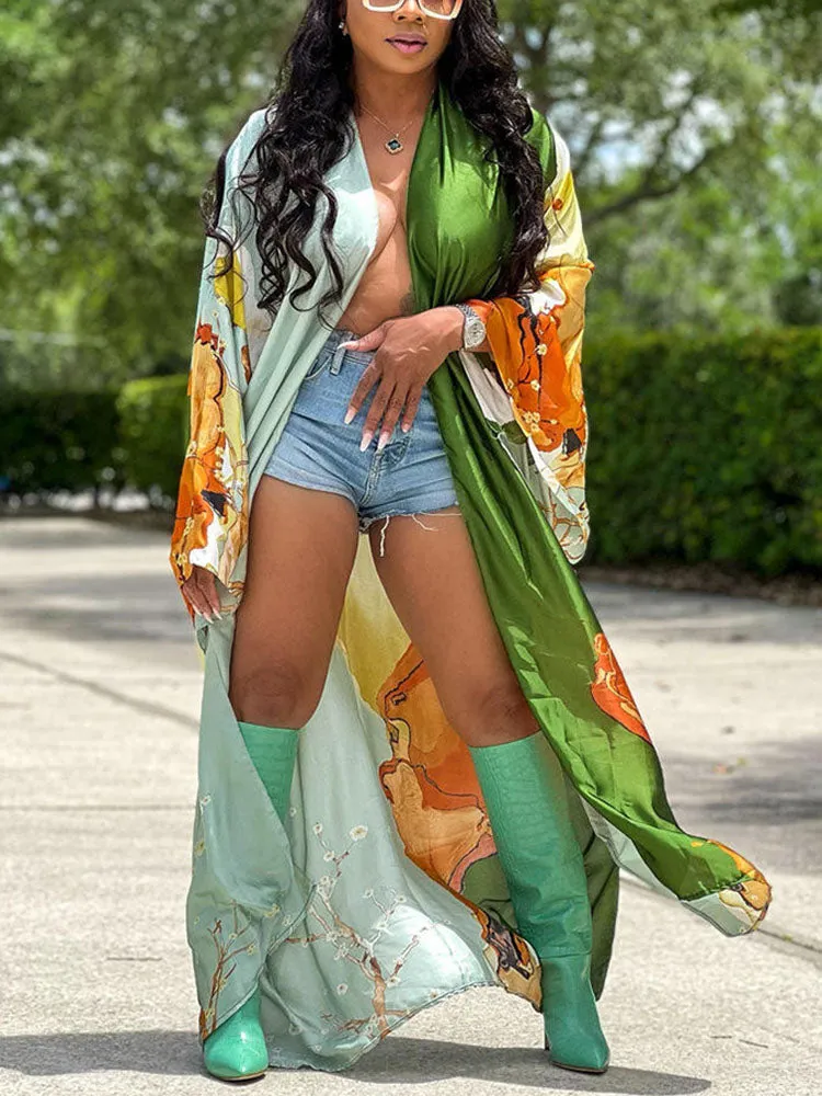 Printed One Graceful Shoulder Dress