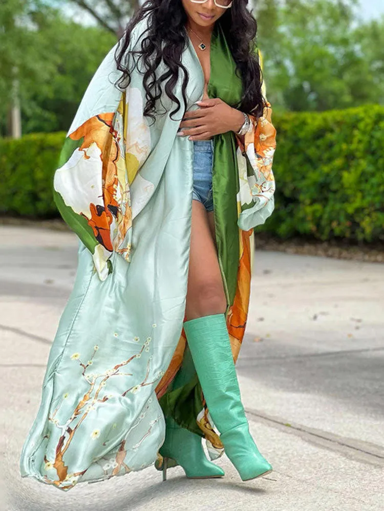 Printed One Graceful Shoulder Dress