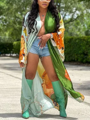 Printed One Graceful Shoulder Dress