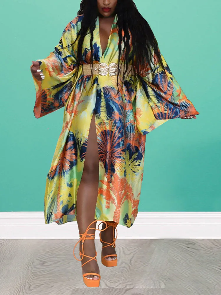 Printed One Graceful Shoulder Dress