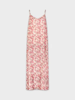 PRINTED V NECK LAYERING DRESS-TULIP