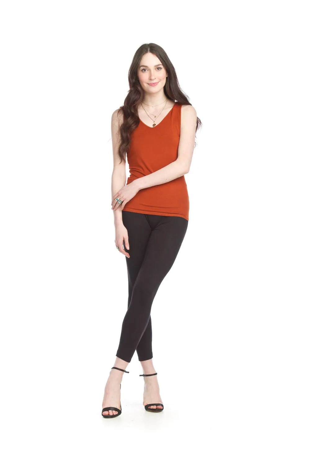 PT14007 GINGR Layering V Neck Bamboo Tank