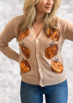 Pumpkin Sequin Cardigan