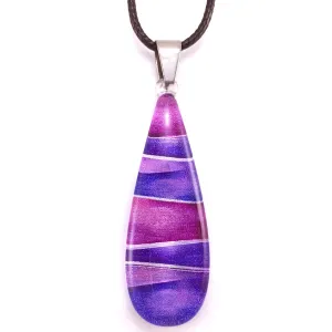 Purple Foiled Teardrop Pendant