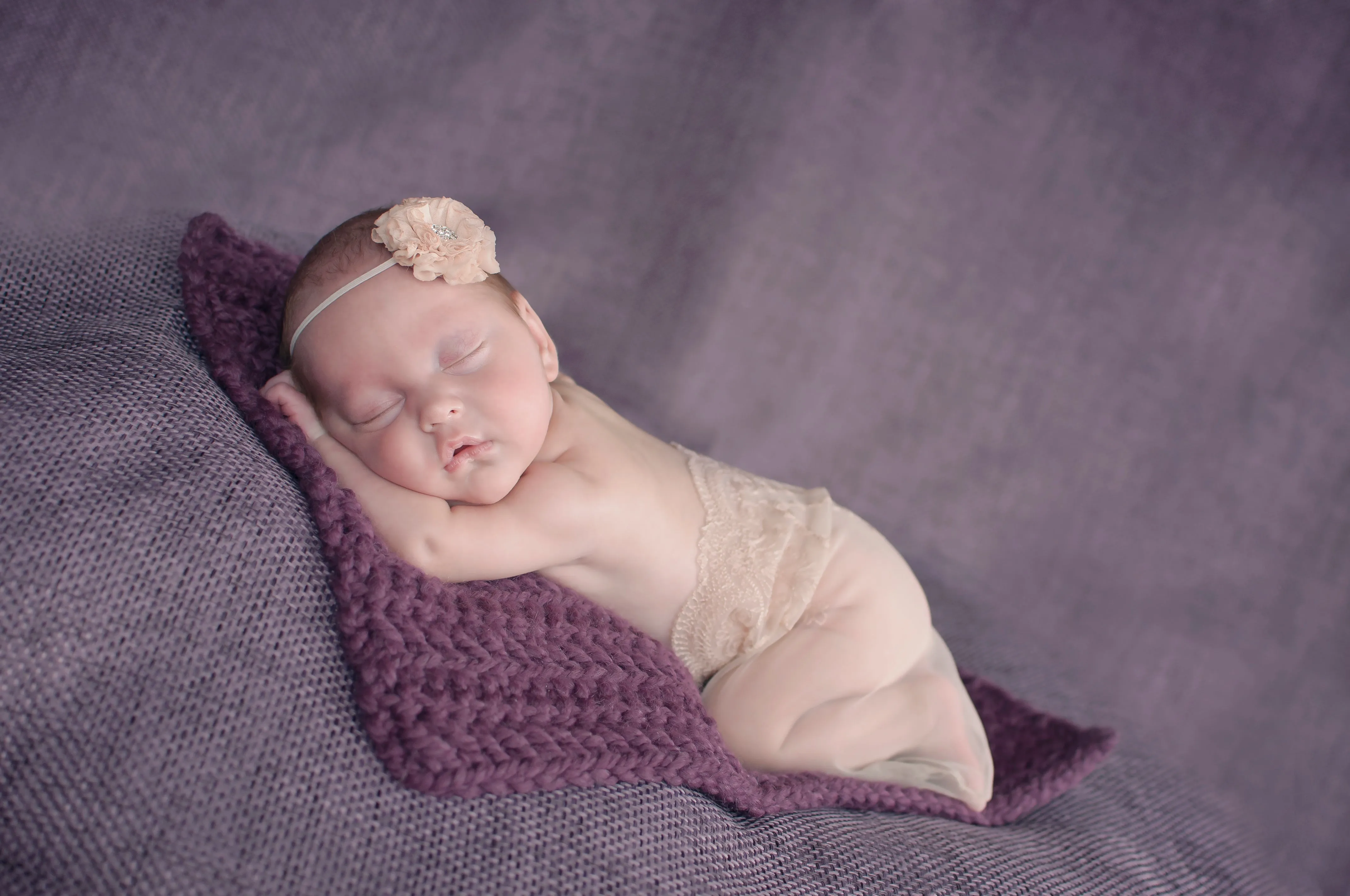 Purple plum newborn baby layering bump blanket