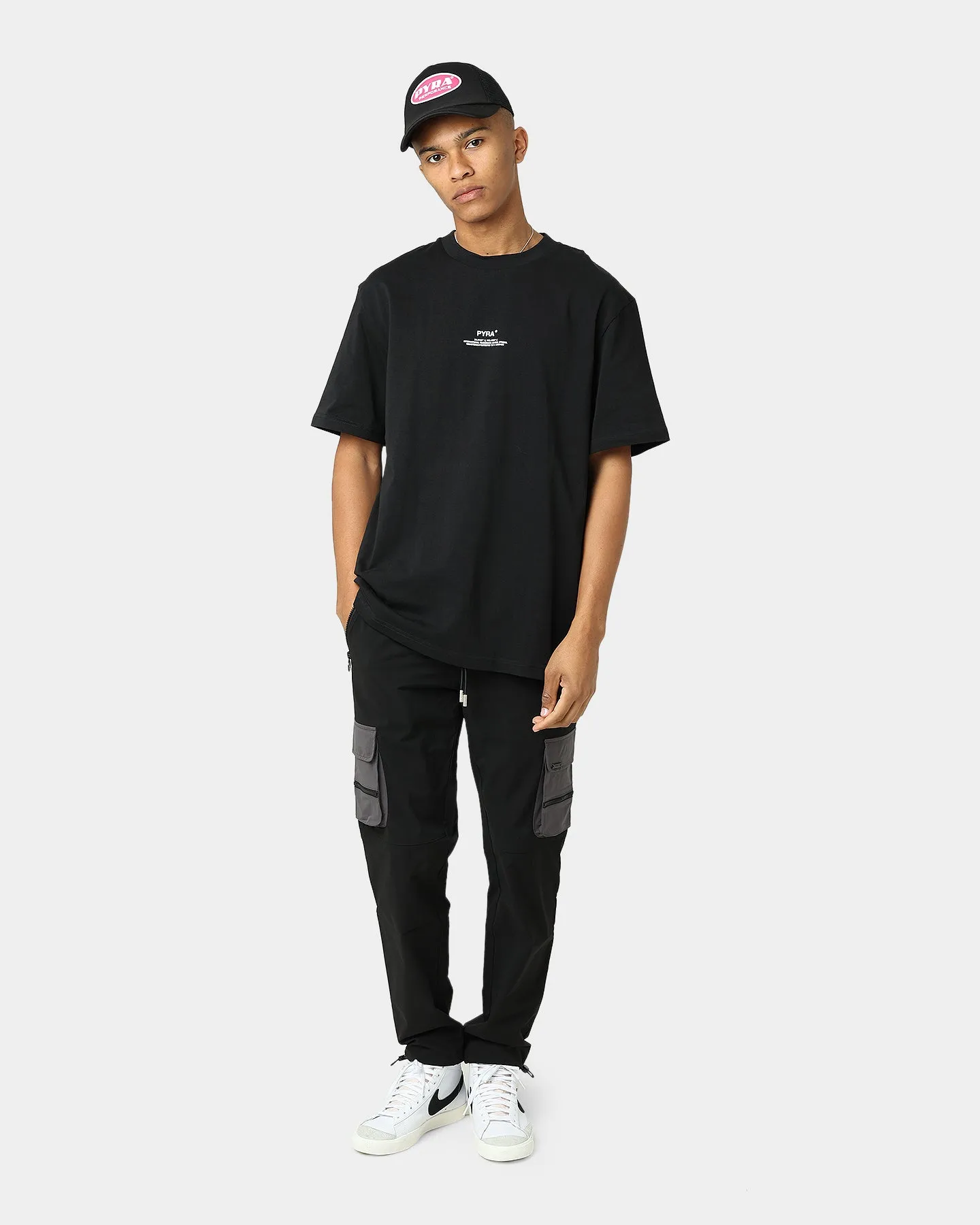 Pyra Stacked Logo T-Shirt Black/White