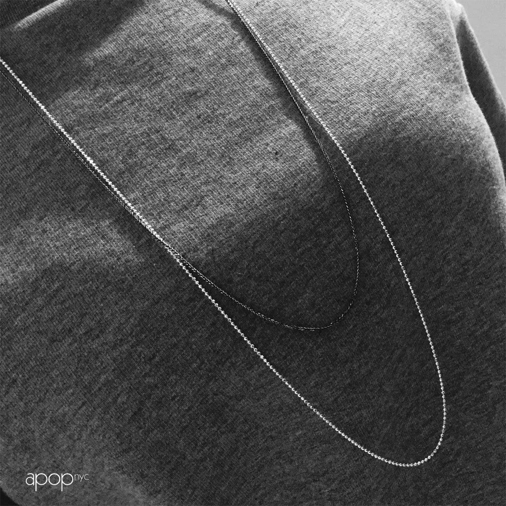"Whitney" Two-Tone Blackened Sterling Silver Chain Necklace 30 inch