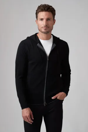 Raffi Full-Zip Hoodie in Black