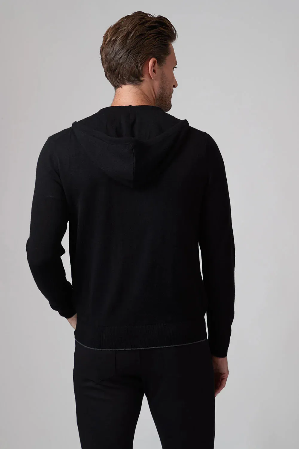Raffi Full-Zip Hoodie in Black