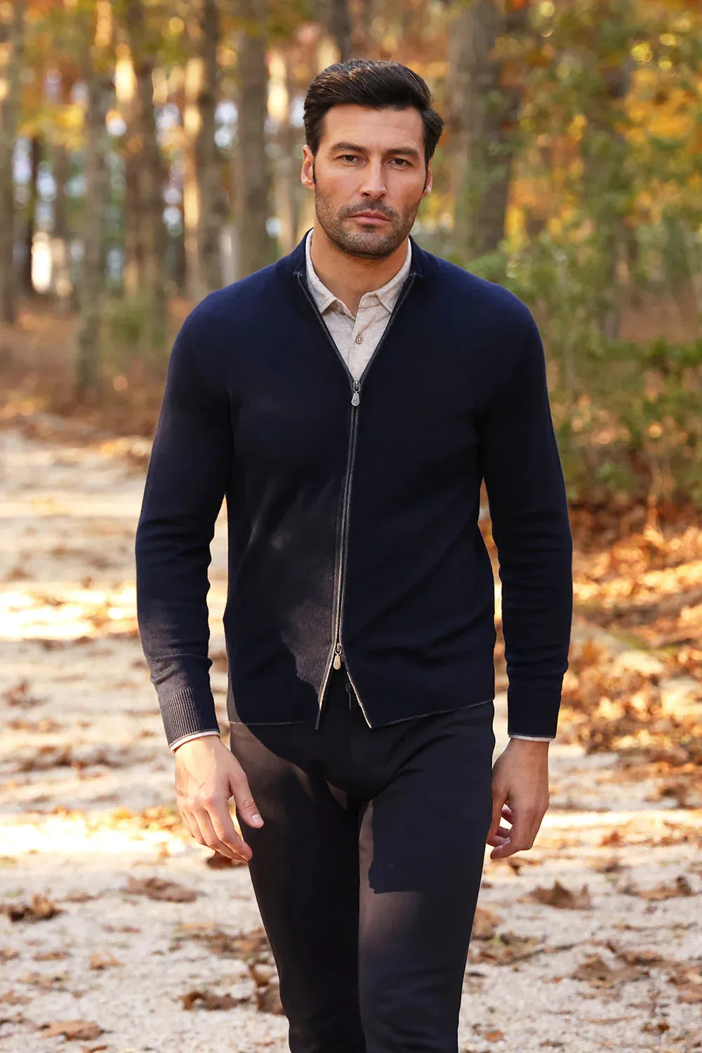 Raffi Matteo L/S Full Zip in Navy