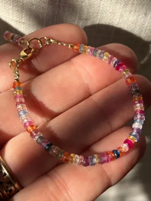 Rainbow Sapphire Stacking or Layering Bracelet