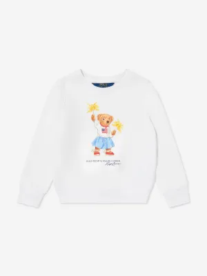 Ralph Lauren Girls Sparkle Bear Sweatshirt in White
