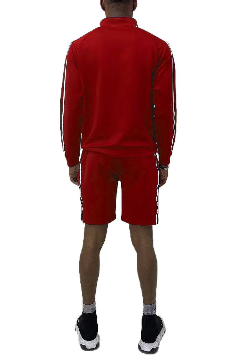 Red Jordan Track Jacket Short Set