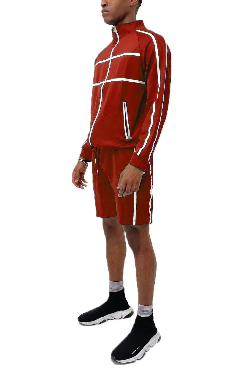 Red Jordan Track Jacket Short Set