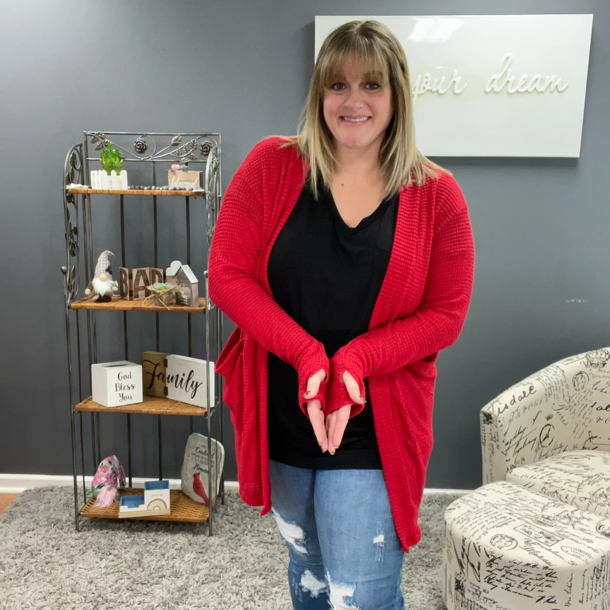 Red Lola Cardigan