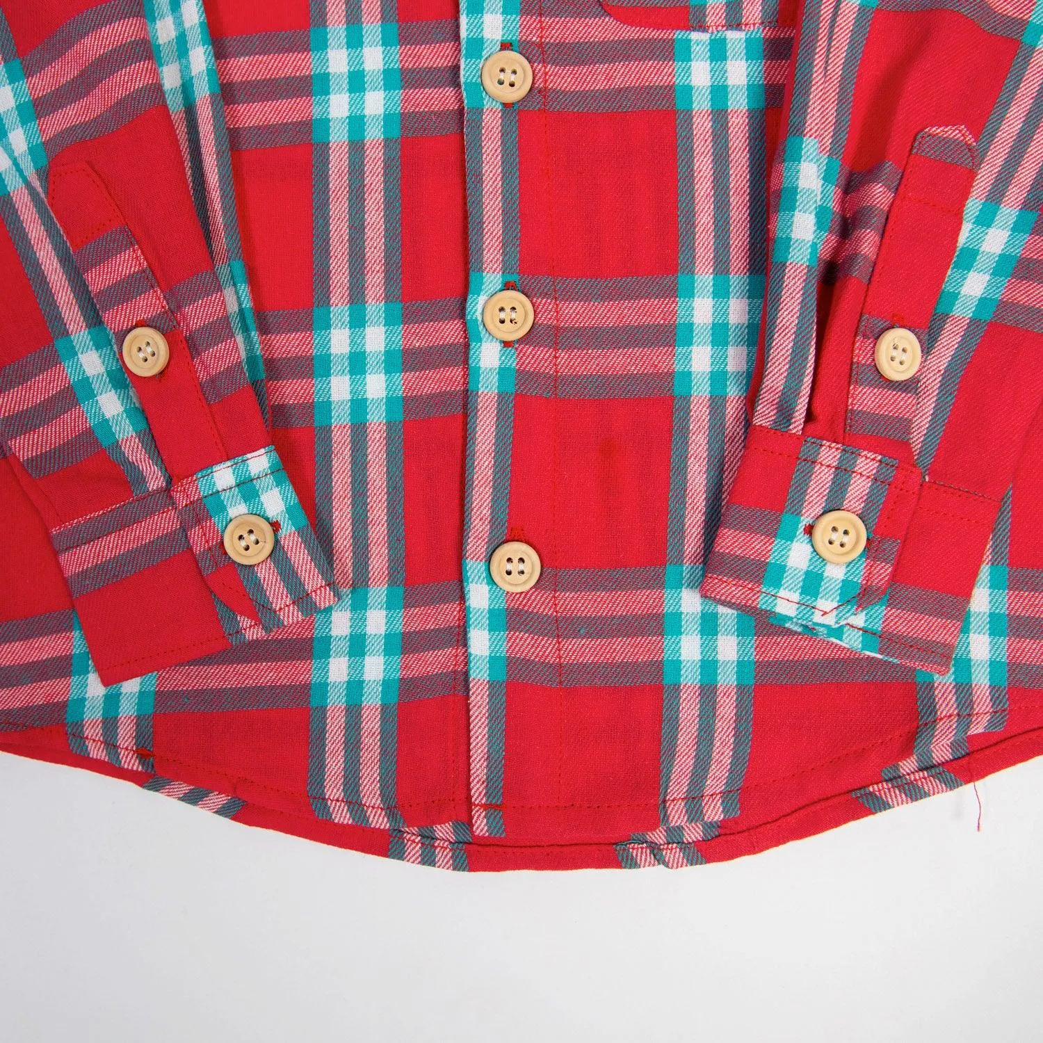Red Plaid Hooded Flannel Shirt - Baby/Youth