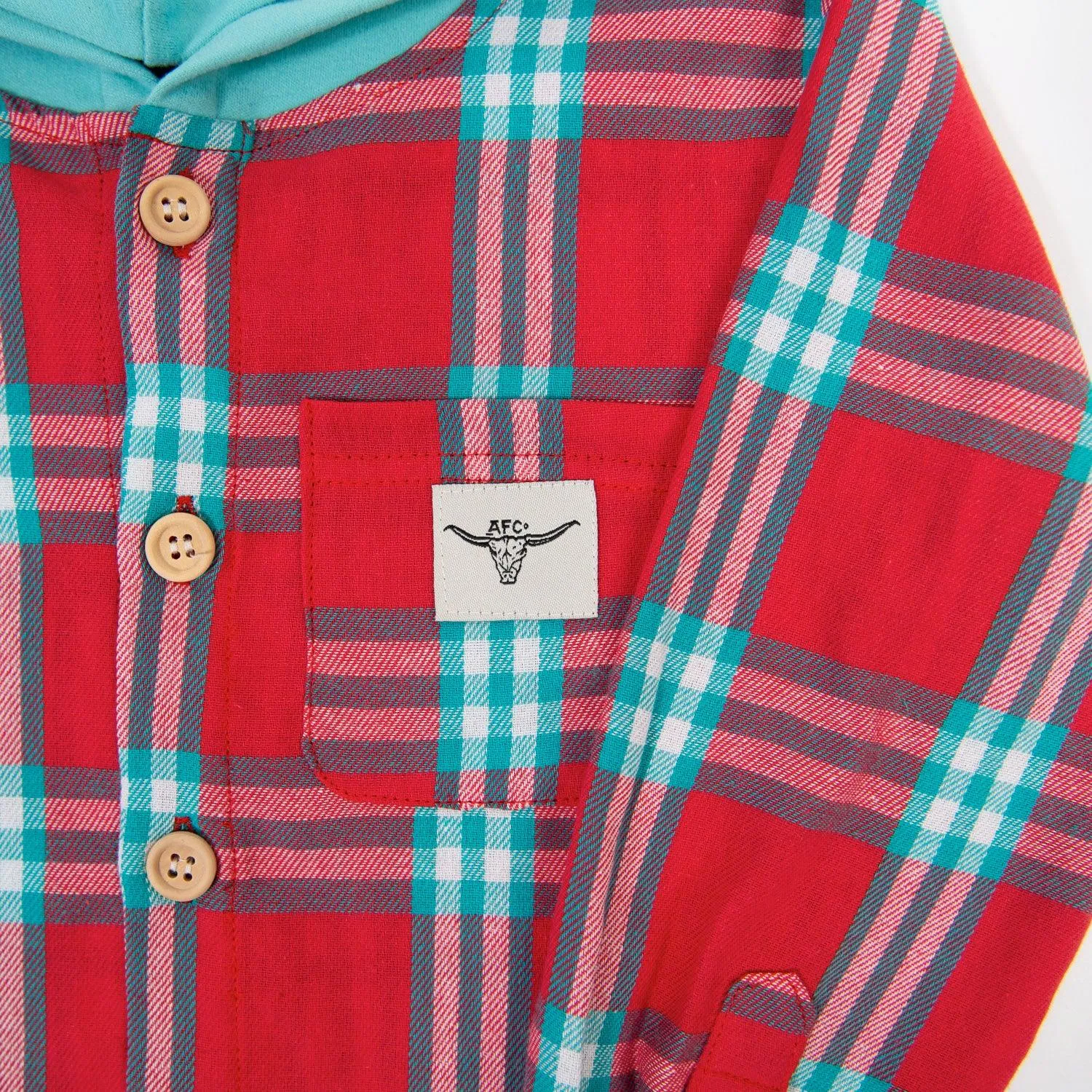 Red Plaid Hooded Flannel Shirt - Baby/Youth
