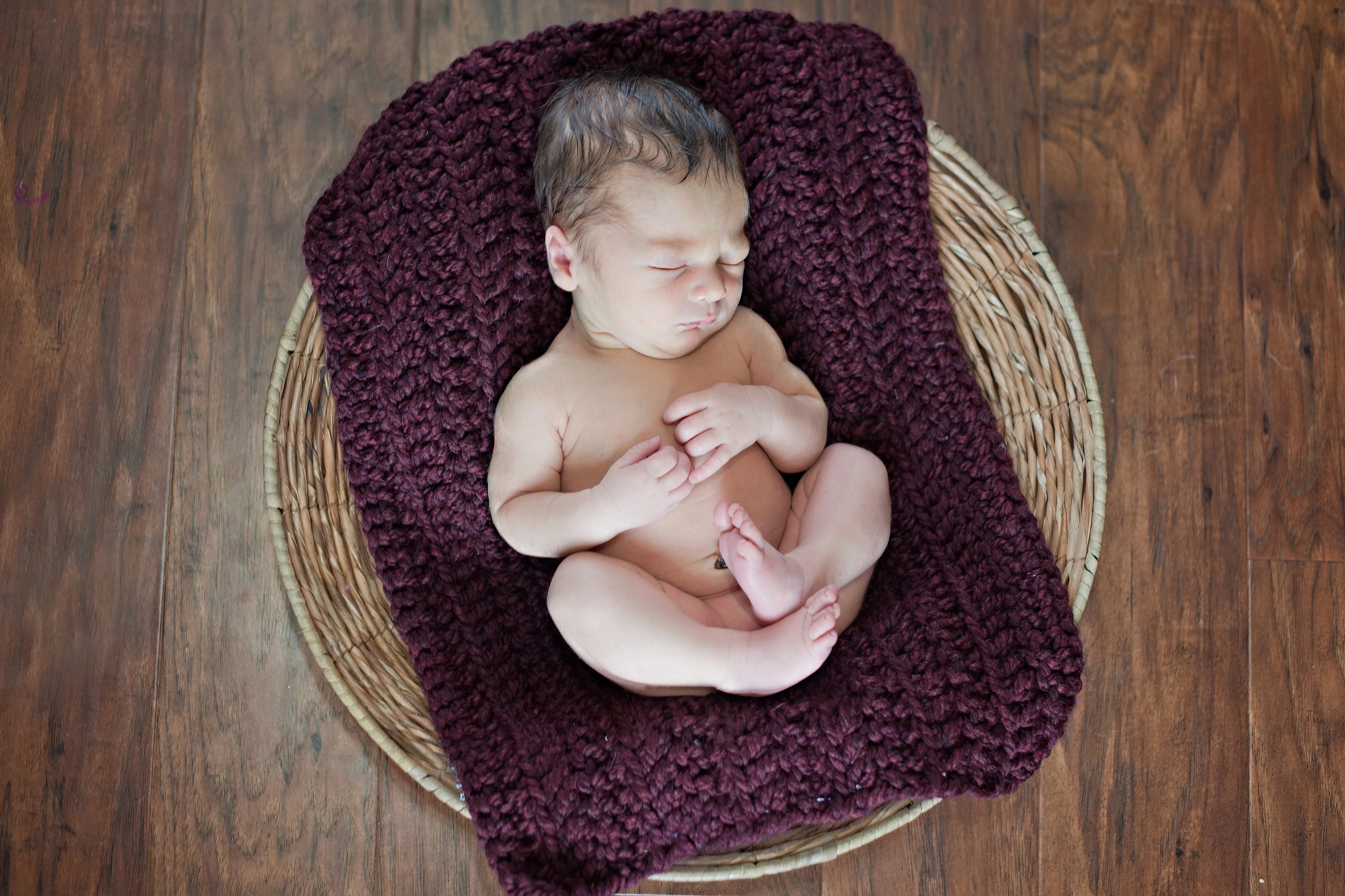 Red wine newborn baby layering bump blanket