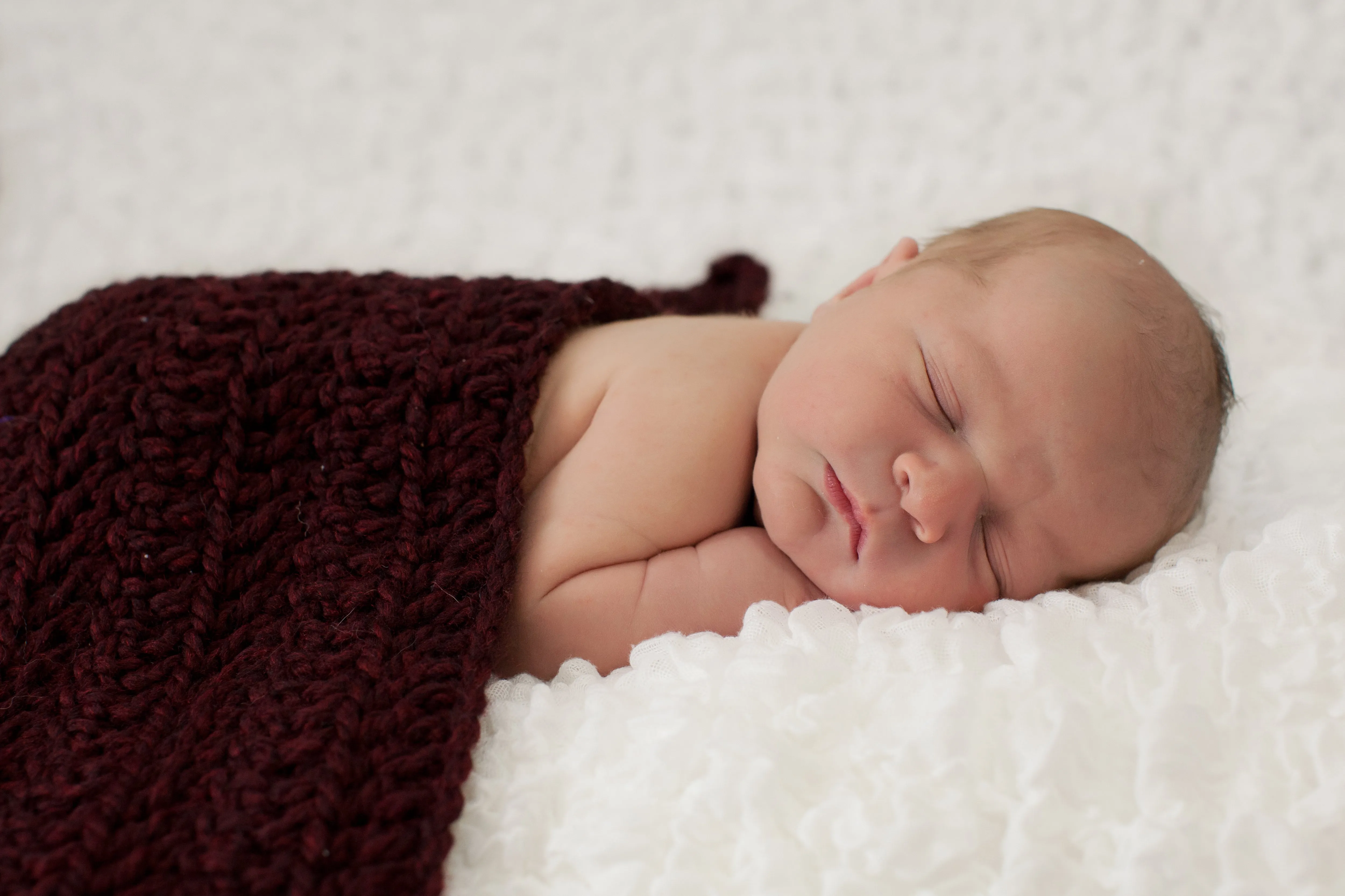 Red wine newborn baby layering bump blanket
